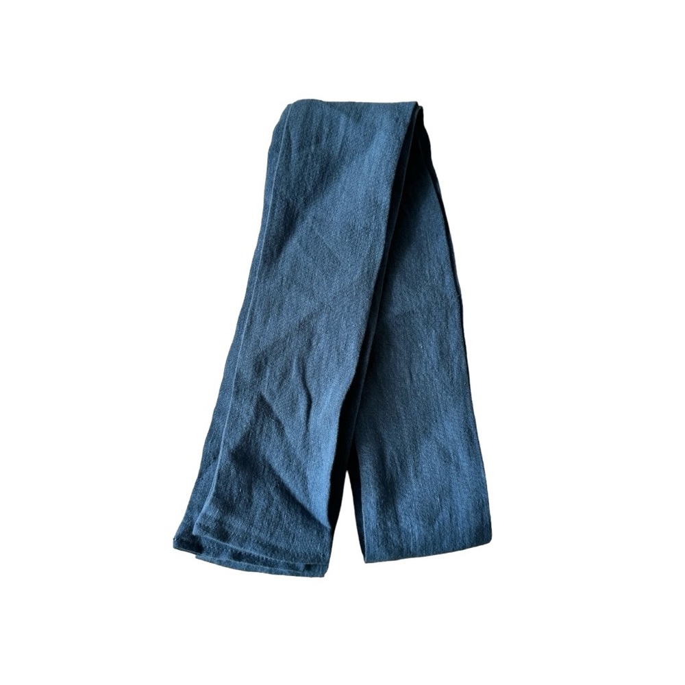 Hackwith Design House Blue Linen Belt / Dress Sash